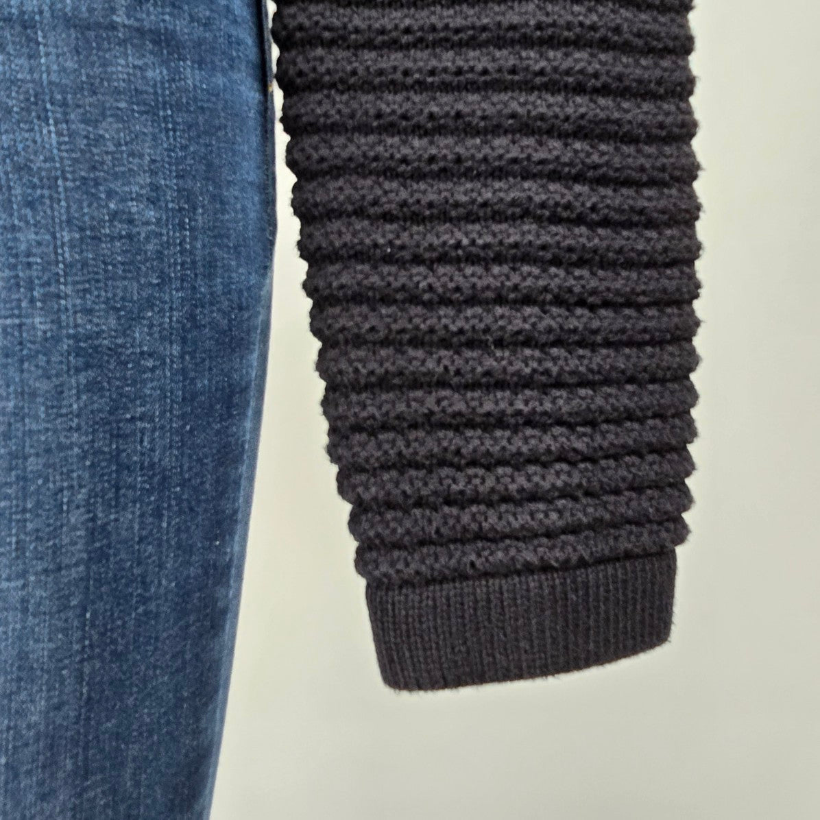 Gemma + Jane Black Cotton Knit Button Up Cardigan Size XL