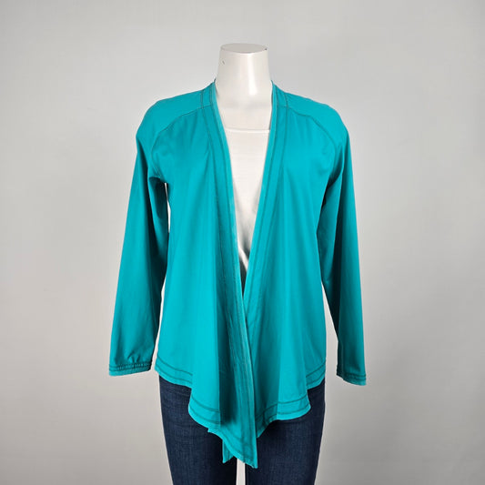 Title Nine Blue Active Wear Waterfall Cardigan Size M