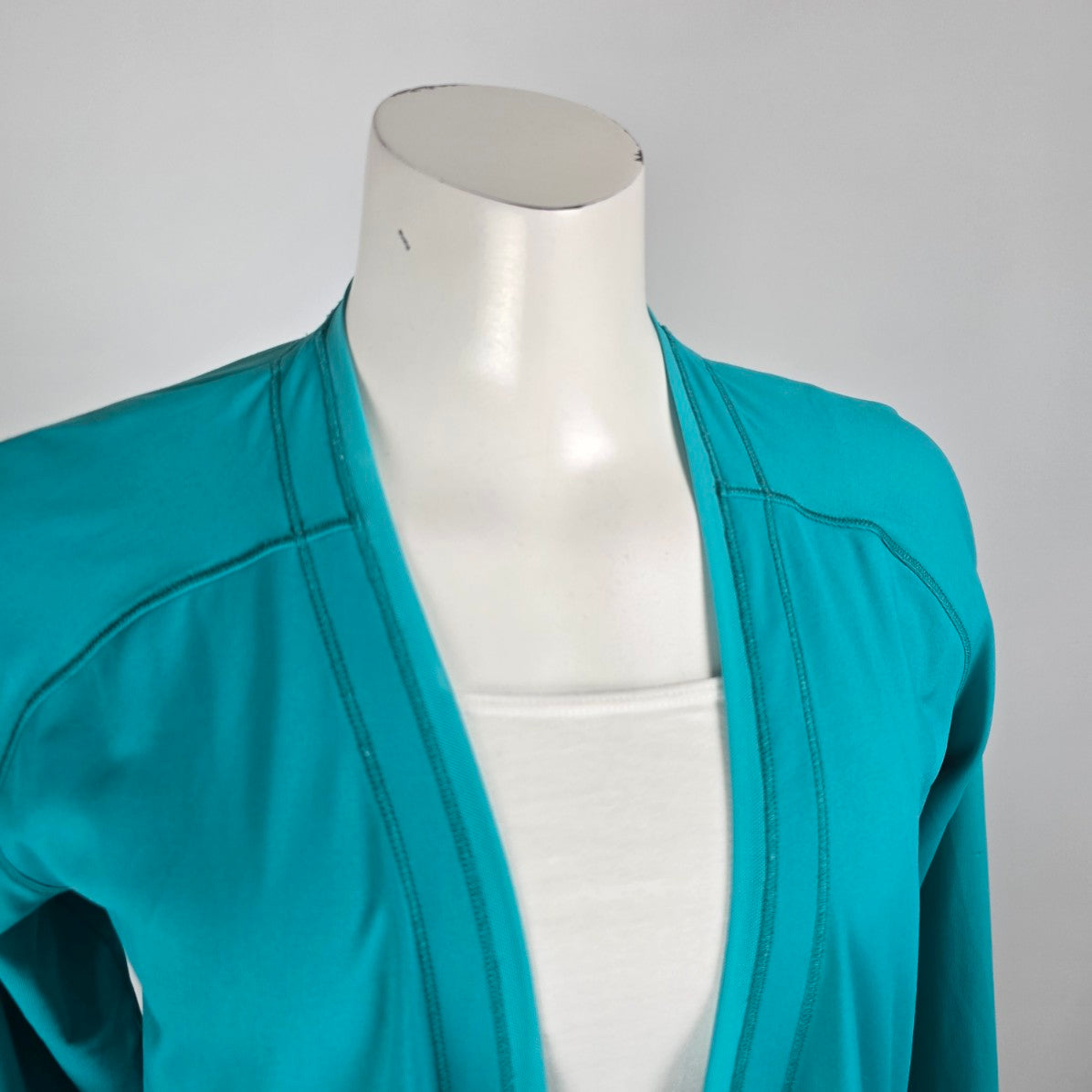 Title Nine Blue Active Wear Waterfall Cardigan Size M