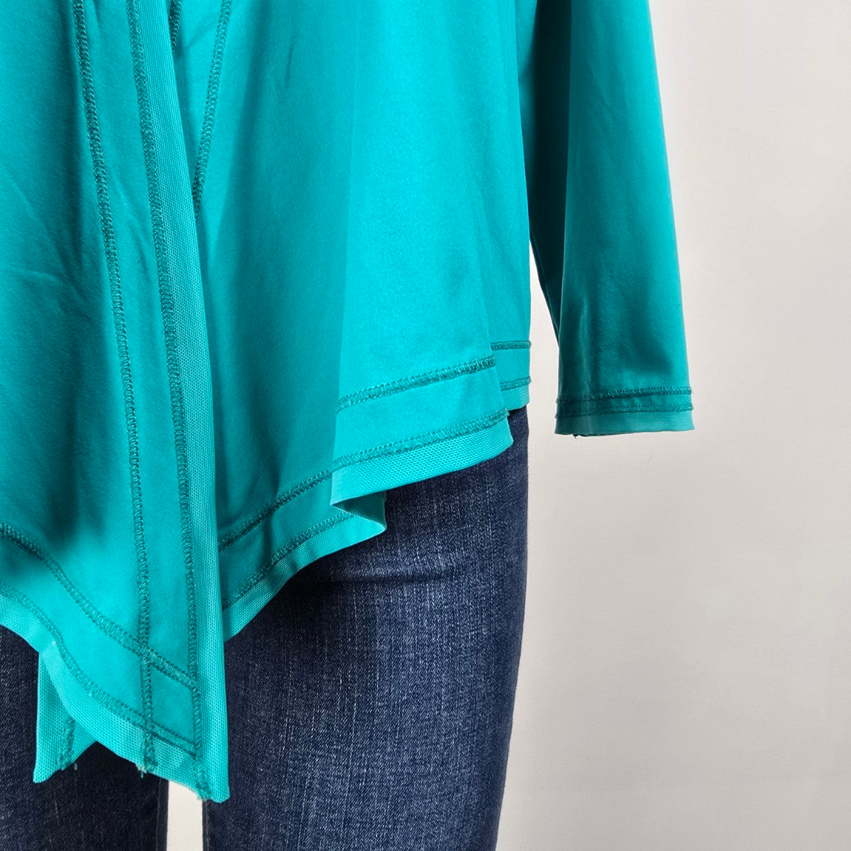 Title Nine Blue Active Wear Waterfall Cardigan Size M