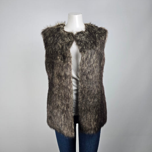 Brown Faux Fur Vest Size L