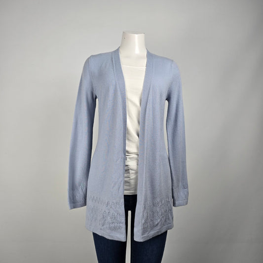 Max Studio Light Blue Merino Wool Knit Cardigan Size S