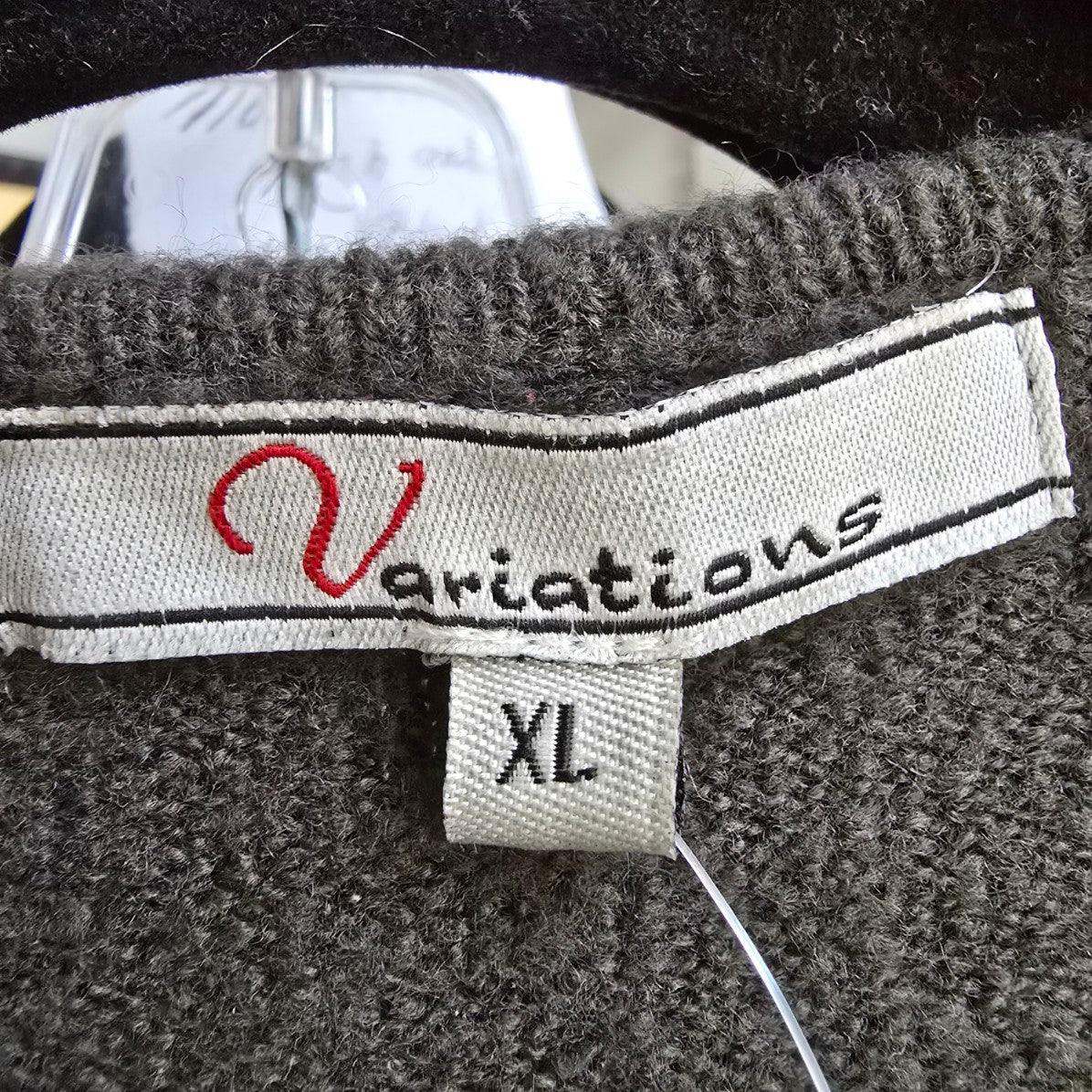 Variations Grey Knit Button Up Cardigan Size XL