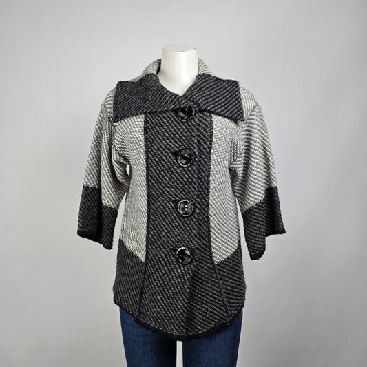 Papa Grey Knit Button Up Cardigan Size S/M