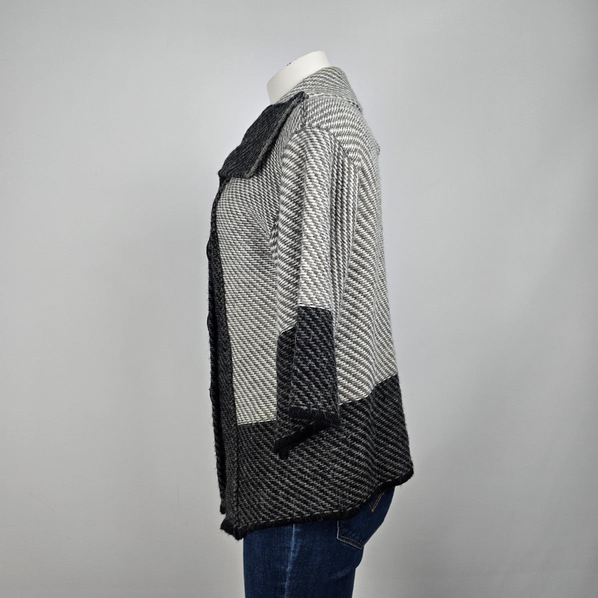 Papa Grey Knit Button Up Cardigan Size S/M