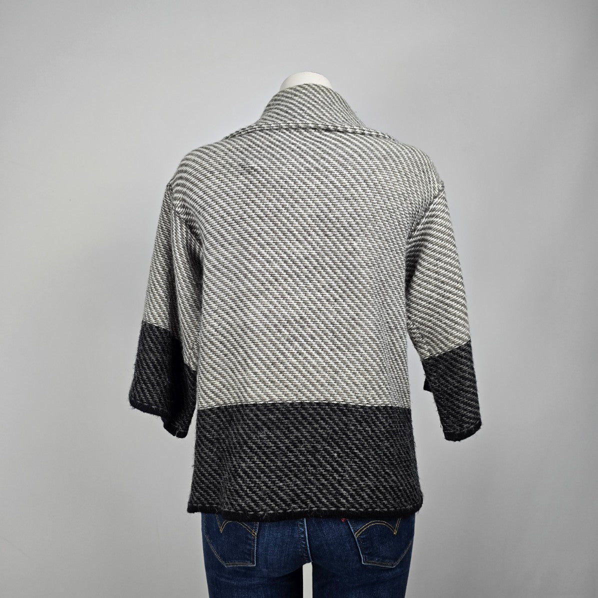 Papa Grey Knit Button Up Cardigan Size S/M