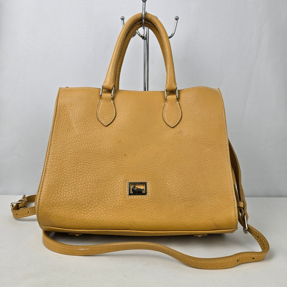 Dooney & Bourke Yellow Pebbled Leather Satchel Purse