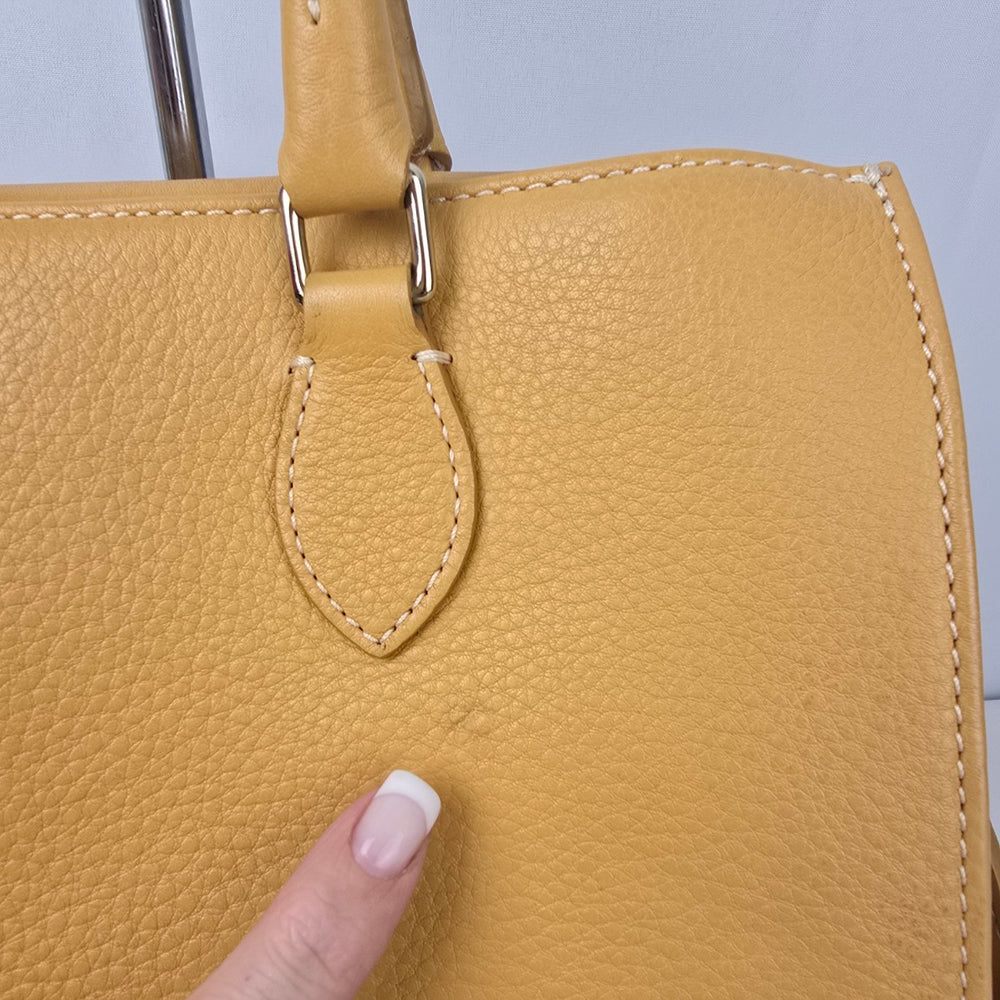 Dooney & Bourke Yellow Pebbled Leather Satchel Purse