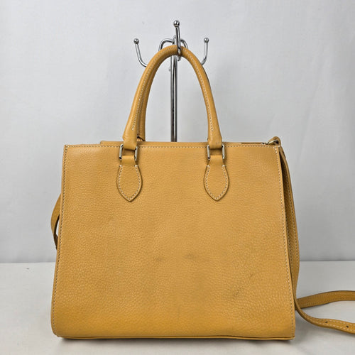 Dooney & Bourke Yellow Pebbled Leather Satchel Purse