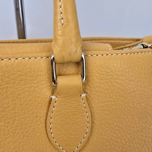 Dooney & Bourke Yellow Pebbled Leather Satchel Purse