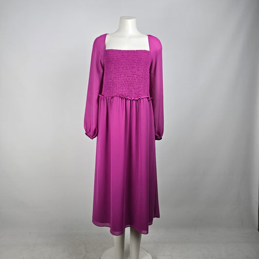 Addition Elle Purple Smoked Midi Dress Size 1XL