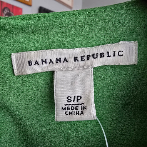 Banana Republic Green Silk Mini DRess Size S