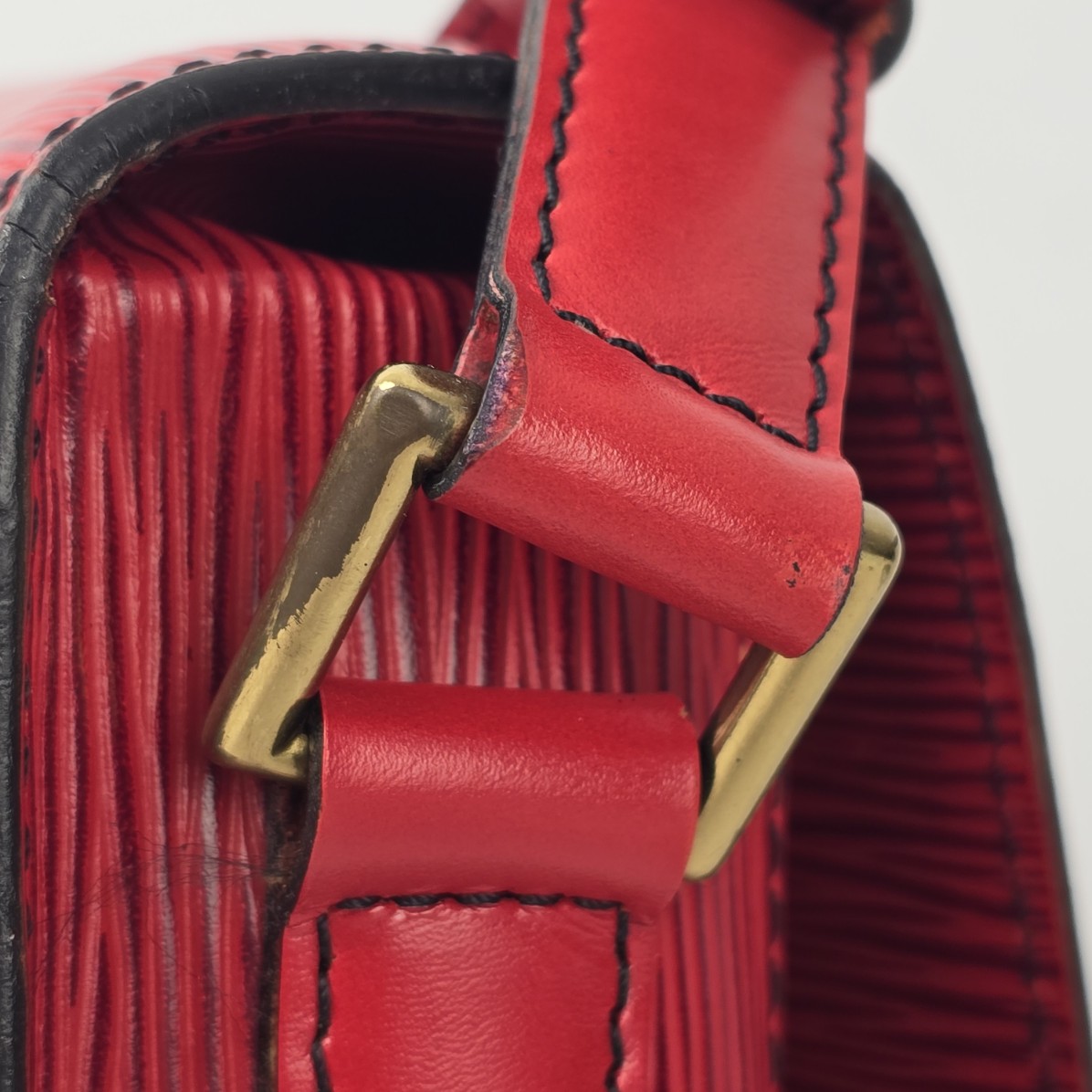 Louis Vuitton Vintage 1987 Red Epi Leather Saint Cloud Shoulder Bag