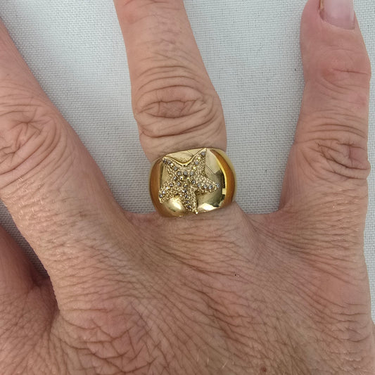 Sarah Coventry Gold Tone 1977 Sea Star Adjustable Ring