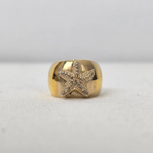 Sarah Coventry Gold Tone 1977 Sea Star Adjustable Ring