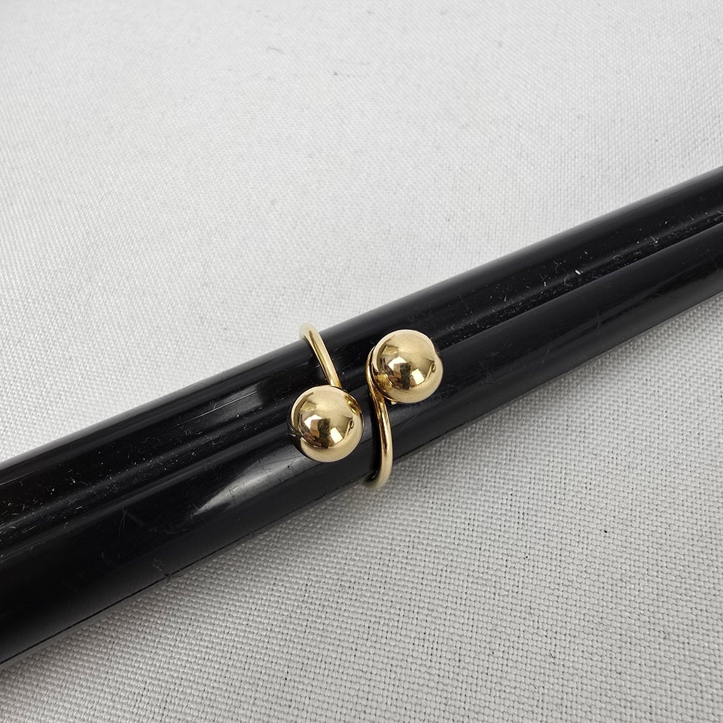 Vintage Gold Tone Double Ball Adjustable Ring