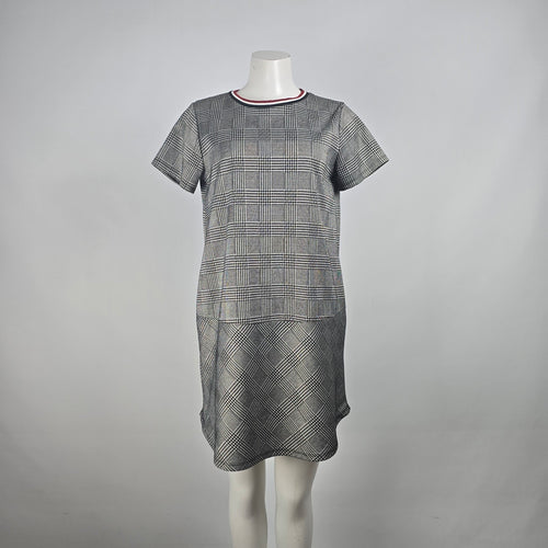 Lush Grey Check Print Shirt Dress Size S