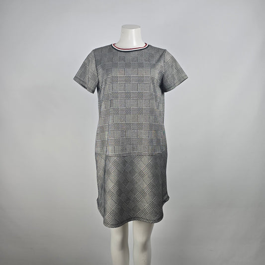 Lush Grey Check Print Shirt Dress Size S