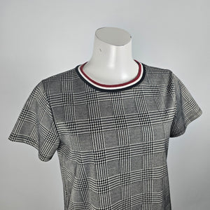 Lush Grey Check Print Shirt Dress Size S