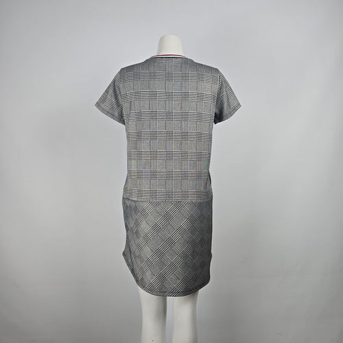 Lush Grey Check Print Shirt Dress Size S