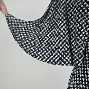 Michael Kors Black Houndstooth Flare Sleeve Mini Dress Size S