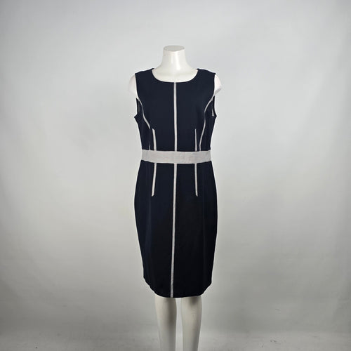 Basler Blue Cotton Sheath Dress Size 12
