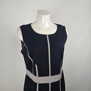 Basler Blue Cotton Sheath Dress Size 12