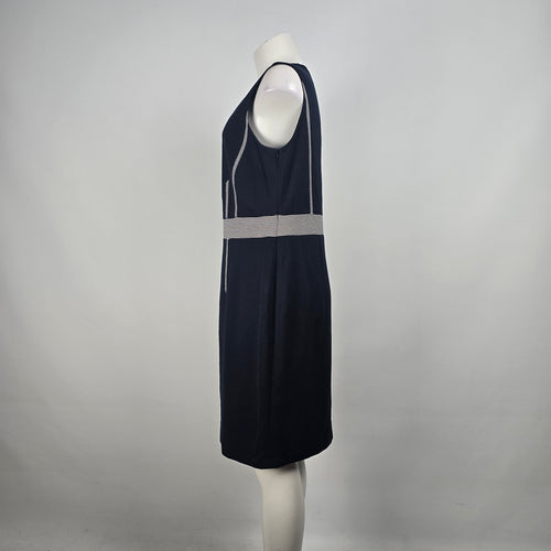 Basler Blue Cotton Sheath Dress Size 12