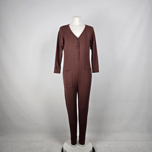 Smash + Tess Brown Onesie Jumpsuit Lounge Wear Size S