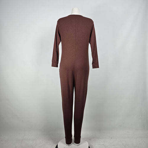 Smash + Tess Brown Onesie Jumpsuit Lounge Wear Size S