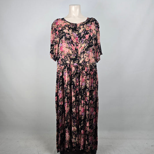 Vintage South Beach Floral Maxi Dress Size 4X