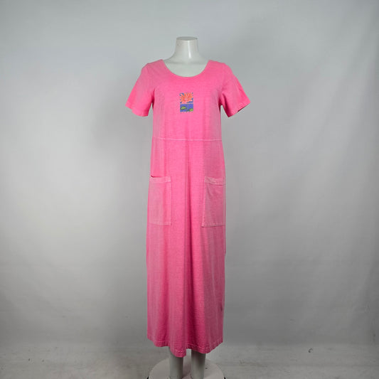 Fresh Produce Pink Cotton Maxi Shirt Dress Size S
