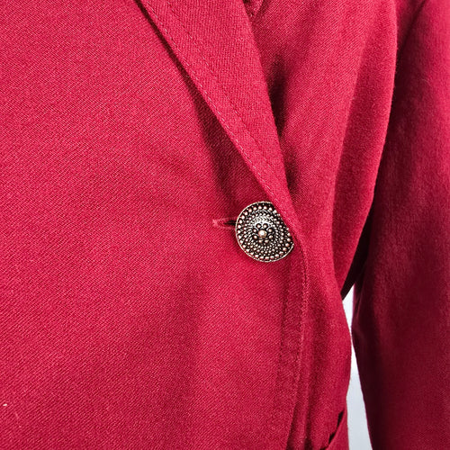 Vintage Lady H. Red Wool Trench Coat Dress Size 16