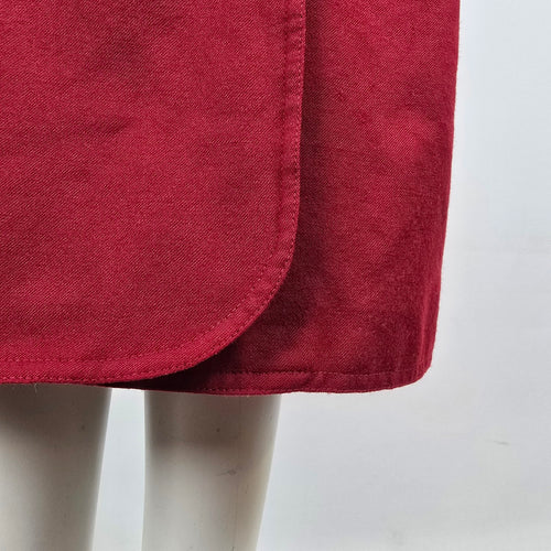 Vintage Lady H. Red Wool Trench Coat Dress Size 16