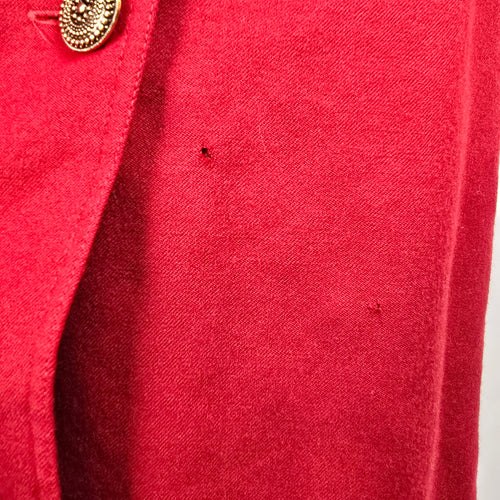 Vintage Lady H. Red Wool Trench Coat Dress Size 16