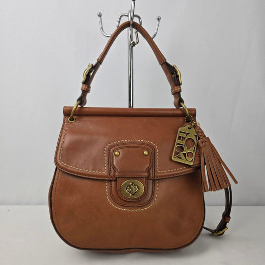 Coach Leather Mini Willis Royal Tan Cognac Cross Body Purse