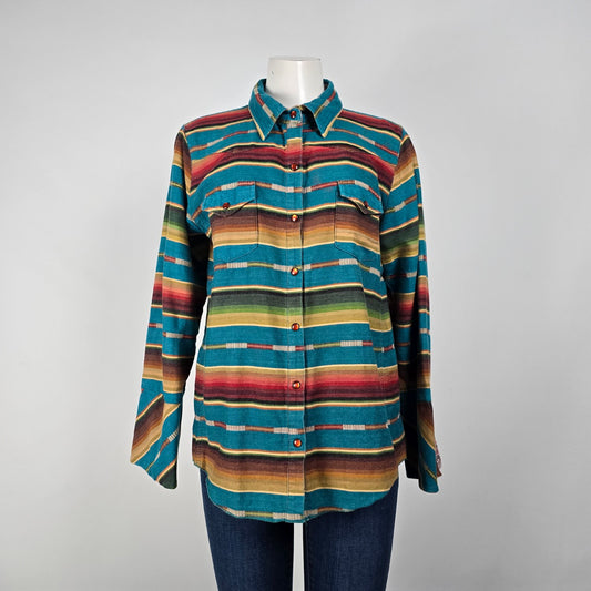 Taska Polizzi Cotton Saddle Blanket Pearl Snap Shirt Size XL