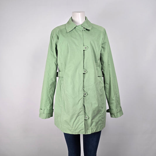 COLUMBIA Light Weight Green Zip Up Snap Front Jacket Coat Size L