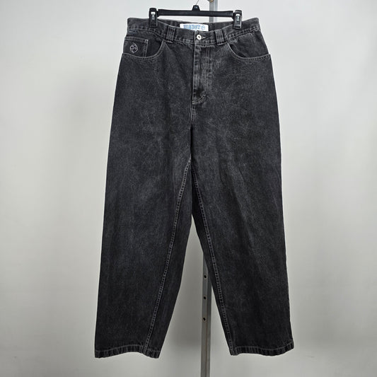 Big Boy Polar Skate Black High Rise Wide Leg Denim Jeans Size L