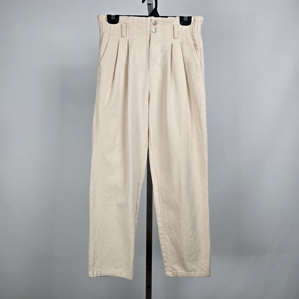 The Korner Cream Cotton High Rise Trouser Pants Size 4