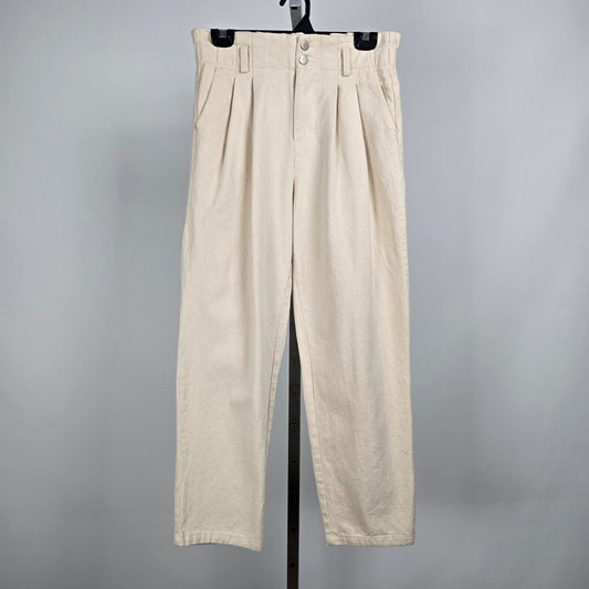 The Korner Cream Cotton High Rise Trouser Pants Size 4