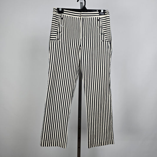 Charlotte Ronson Black & White Stripped Cotton Pants Size 6