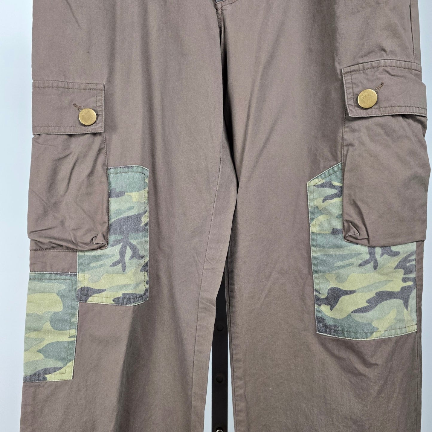 Brown Cotton Khaki Camo Cinched Ankle Pants Size L