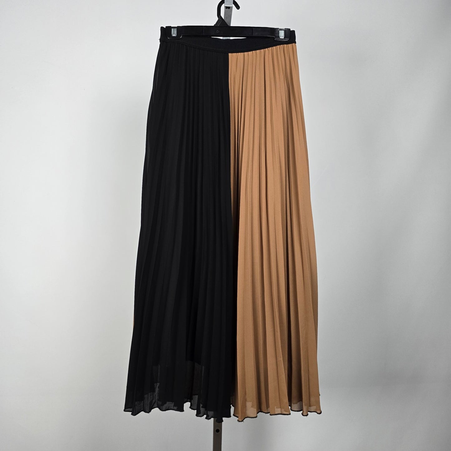 InWear Brown & Black Pleated Maxi Skirt Size 10
