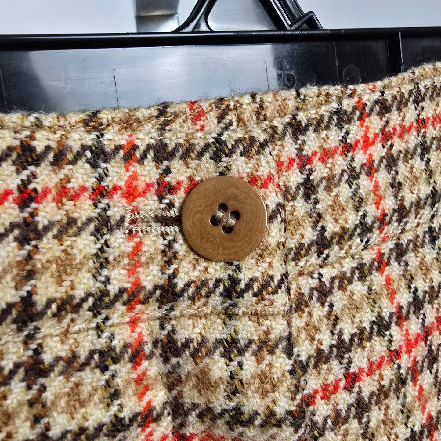 La Chic Reine Schurwolle Brown Houndstooth Wool Trousers Size 14