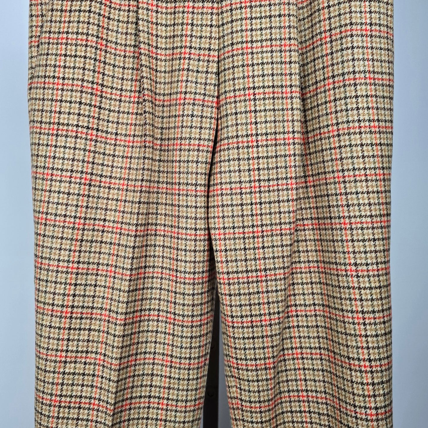 La Chic Reine Schurwolle Brown Houndstooth Wool Trousers Size 14