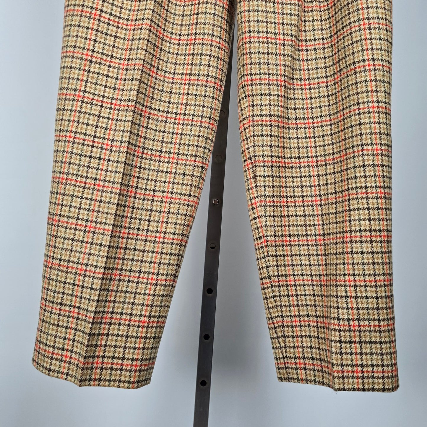 La Chic Reine Schurwolle Brown Houndstooth Wool Trousers Size 14