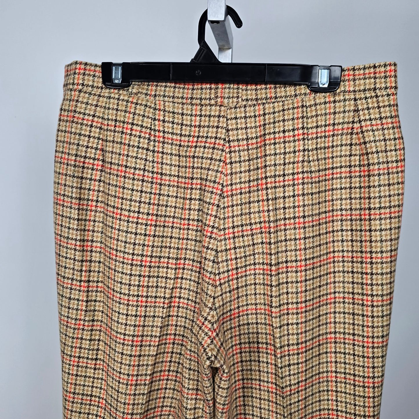 La Chic Reine Schurwolle Brown Houndstooth Wool Trousers Size 14