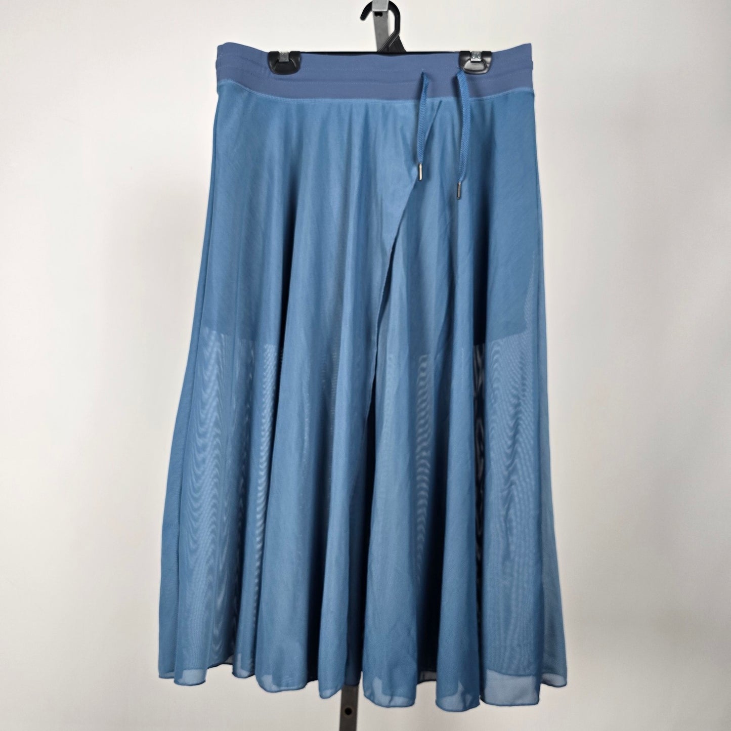Blue Tulle Midi High Waist Flowy Skirt Over Shorts Size XL