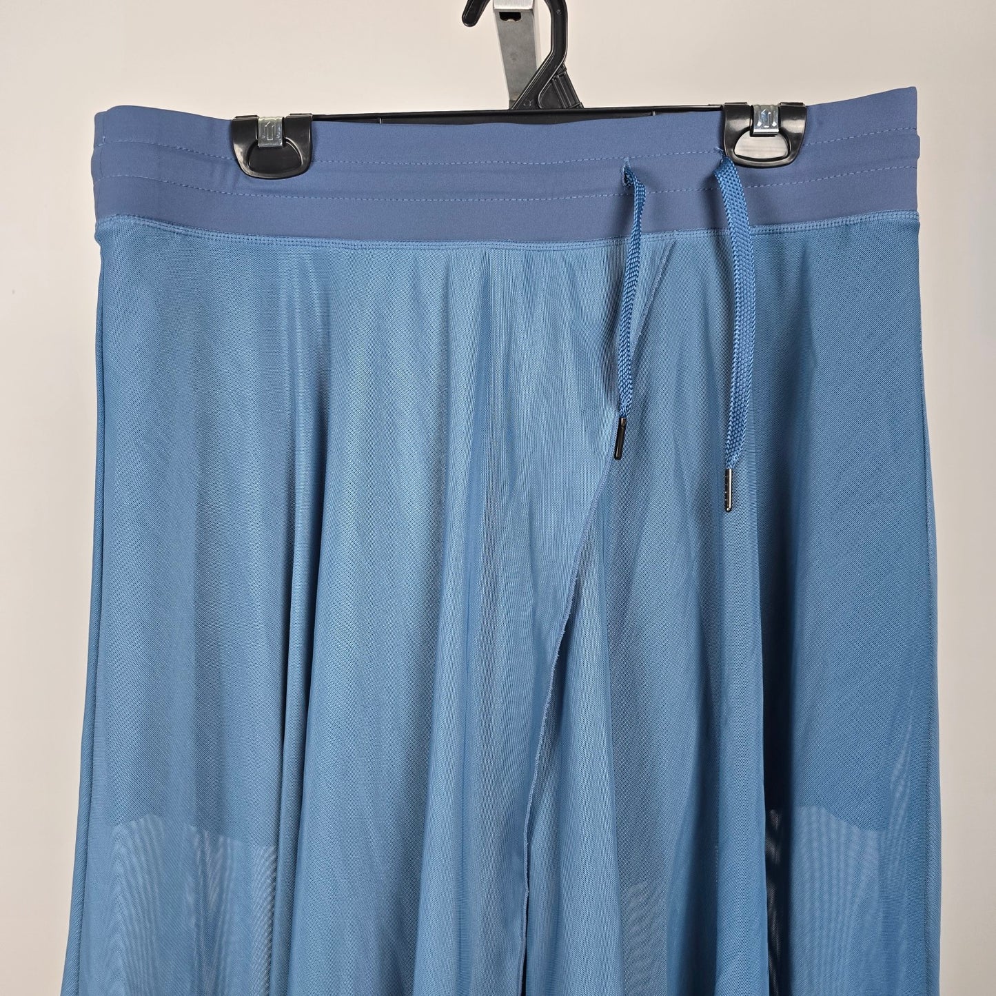 Blue Tulle Midi High Waist Flowy Skirt Over Shorts Size XL